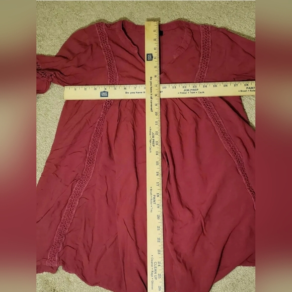 ❤️ Rebellion Again Boho Embroidered Peasant Blouse Top Size SMALL RED ❤️ - Picture 10 of 12